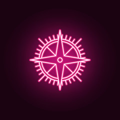 Poster - compass neon icon. Elements of Navigation set. Simple icon for websites, web design, mobile app, info graphics