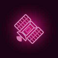 Poster - satellite neon icon. Elements of Navigation set. Simple icon for websites, web design, mobile app, info graphics