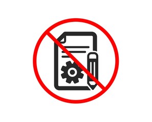 Poster - No or Stop. Documentation icon. Technical instruction sign. Prohibited ban stop symbol. No documentation icon. Vector