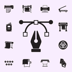Poster - graphical pen sign icon. Print house icons universal set for web and mobile