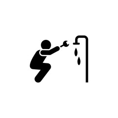 Poster - Water, cogwheel, wrench, man icon. Element of manufacturing icon. Premium quality graphic design icon. Signs and symbols collection icon for websites, web design
