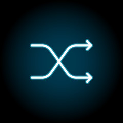 Poster - arrow shuffle neon icon. Simple thin line, outline vector of Arrow icons for UI and UX, website or mobile application