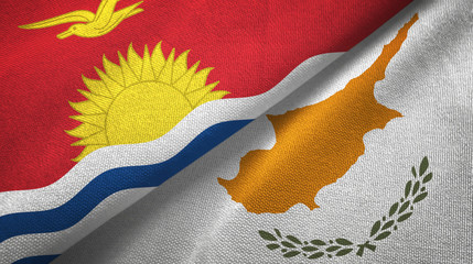 Kiribati and Cyprus two flags textile cloth, fabric texture