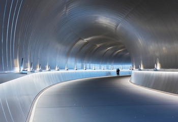 Poster - Kyoto, Japan - November 23, 2018 : the futuristic tunnel towards the entrance of Miho museum which was created by I.M. Pei