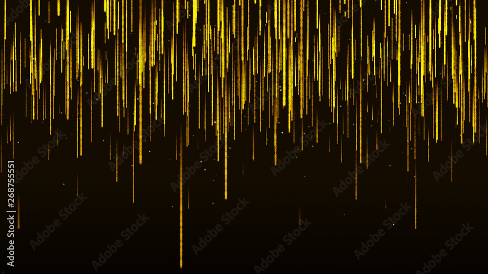 Dark brown background with particles like rain light waves golden ...