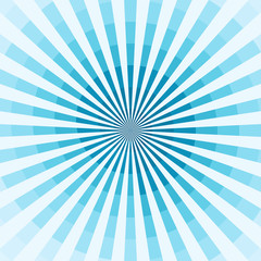 Wall Mural - Sun rays and spiral abstract background blue tone vector.