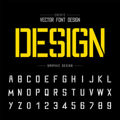 Poster - Tech Font and alphabet vector, Technology Typeface and letter number design, Graphic text on background