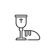 © alekseyvanin - Holy communion line icon. Goblet and bread linear style sign for mobile concept and web design. Bread and wine cup outline vector icon. Symbol, logo illustration. Vector graphics
