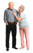 © Pixel-Shot - Senior woman and her offended husband on white background