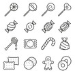 Sweets and candy icon set on white background
