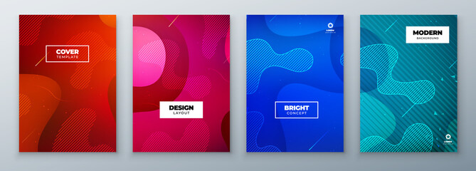 Wall Mural - Minimal modern cover design. Dynamic colorful gradients. Future geometric patterns. poster template vector design.