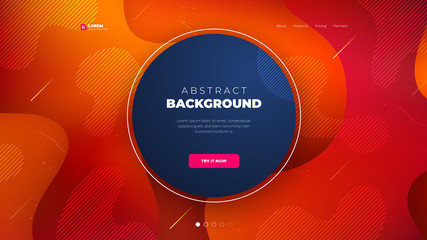 Wall Mural - Liquid color background design for Landing page site. Fluid gradient dark circle shape composition. Futuristic design posters. Eps10 vector.