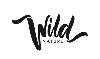 Leinwandbilder - Handwritten type calligraphic lettering of Wild Nature on white background