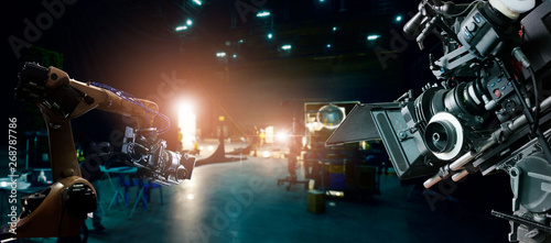 фотографія  Robotics automatic arms machine of making movie and TV commercial in studio