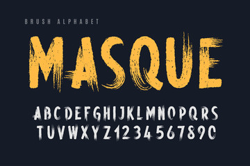 Poster - stylish painted by a brush uppercase vector letters
