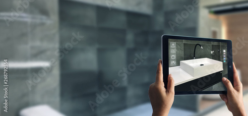 Fotomural Augmented Reality bathroom planning
