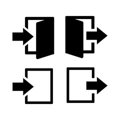 Poster - Exit set icon vector