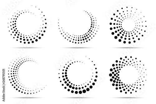 Fotomural Halftone circular dotted frames set