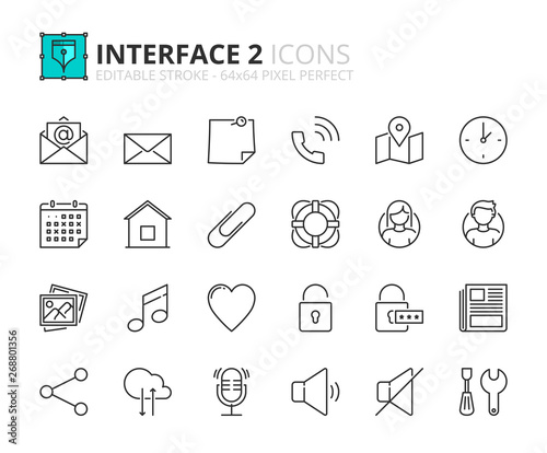 Cuadros en Lienzo Outline icons about interface 2