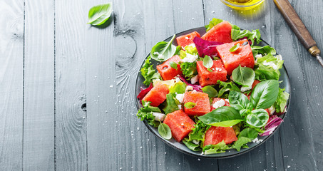 Sticker - Summer salad with watermelon and salad leaves