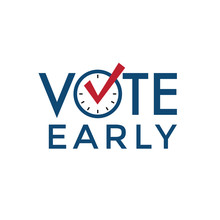 Early Voting Icon With Vote, Icon, And Patriotic Symbolism And Colors