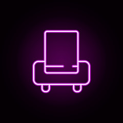 Poster - armchair neon icon. Elements of bar set. Simple icon for websites, web design, mobile app, info graphics