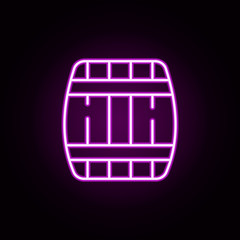 Poster - barrel neon icon. Elements of bar set. Simple icon for websites, web design, mobile app, info graphics