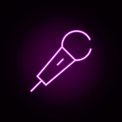 Poster - karaoke neon icon. Elements of bar set. Simple icon for websites, web design, mobile app, info graphics