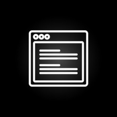Poster - browser double paragraph webpage neon icon. Elements of browser set. Simple icon for websites, web design, mobile app, info graphics