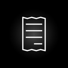 Poster - check neon icon. Elements of commerce set. Simple icon for websites, web design, mobile app, info graphics