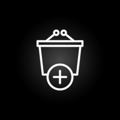 Poster - add to cart neon icon. Elements of commerce set. Simple icon for websites, web design, mobile app, info graphics