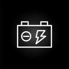 Poster - electricity, battery neon icon. Elements of electricity set. Simple icon for websites, web design, mobile app, info graphics