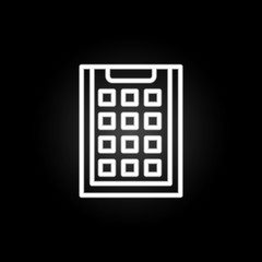 Poster - electricity, checklist neon icon. Elements of electricity set. Simple icon for websites, web design, mobile app, info graphics