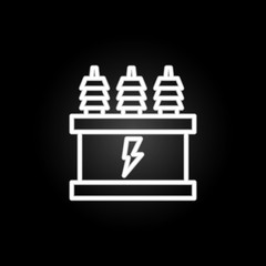Poster - electricity, electrical circuit neon icon. Elements of electricity set. Simple icon for websites, web design, mobile app, info graphics