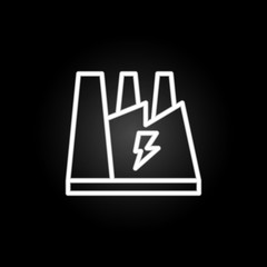Poster - electricity, factory neon icon. Elements of electricity set. Simple icon for websites, web design, mobile app, info graphics