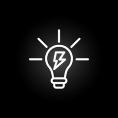 Poster - electricity, light bulb neon icon. Elements of electricity set. Simple icon for websites, web design, mobile app, info graphics