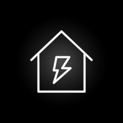 Poster - electricity, house neon icon. Elements of electricity set. Simple icon for websites, web design, mobile app, info graphics