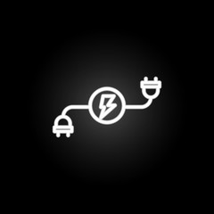 Poster - electricity, plug neon icon. Elements of electricity set. Simple icon for websites, web design, mobile app, info graphics