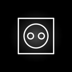 Poster - electricity, socket neon icon. Elements of electricity set. Simple icon for websites, web design, mobile app, info graphics