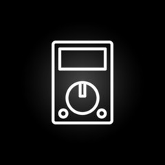 Poster - electricity,  electric meter neon icon. Elements of electricity set. Simple icon for websites, web design, mobile app, info graphics
