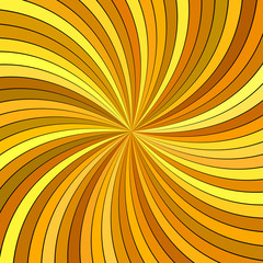 Poster - Orange abstract hypnotic spiral ray burst stripe background - vector illustration