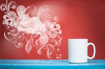 Wall Mural - Close-up coffee cup on background