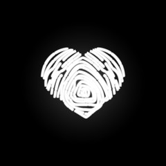 Poster - heart fingerprint neon icon. Elements of Heartbeat set. Simple icon for websites, web design, mobile app, info graphics