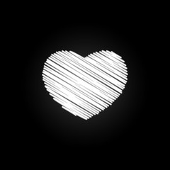 Poster - graffiti heart shape neon icon. Elements of Heartbeat set. Simple icon for websites, web design, mobile app, info graphics