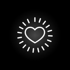 Poster - light heart shape neon icon. Elements of Heartbeat set. Simple icon for websites, web design, mobile app, info graphics