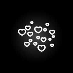 Poster - hearts neon icon. Elements of Heartbeat set. Simple icon for websites, web design, mobile app, info graphics
