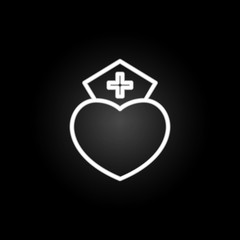 Poster - nurse heart  neon icon. Elements of Heartbeat set. Simple icon for websites, web design, mobile app, info graphics