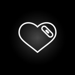 Poster - heart aid neon icon. Elements of Heartbeat set. Simple icon for websites, web design, mobile app, info graphics