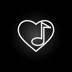 Poster - music heart  neon icon. Elements of Heartbeat set. Simple icon for websites, web design, mobile app, info graphics