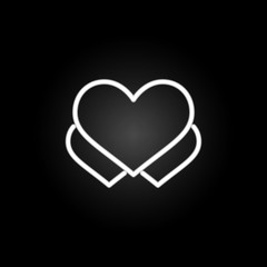 Poster - hearts neon icon. Elements of Heartbeat set. Simple icon for websites, web design, mobile app, info graphics